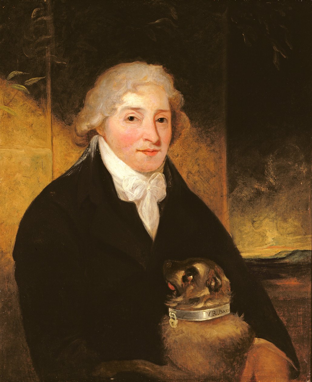 Venanzio Rauzzini avec son chien Turk, c.1795 - J. Hutchison