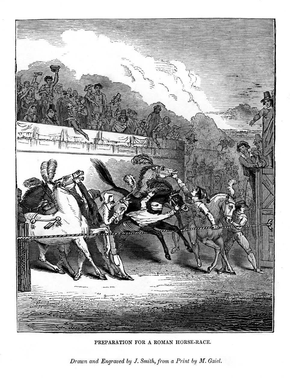 Préparation pour une course de chevaux romaine, 1843 - J. Jackson