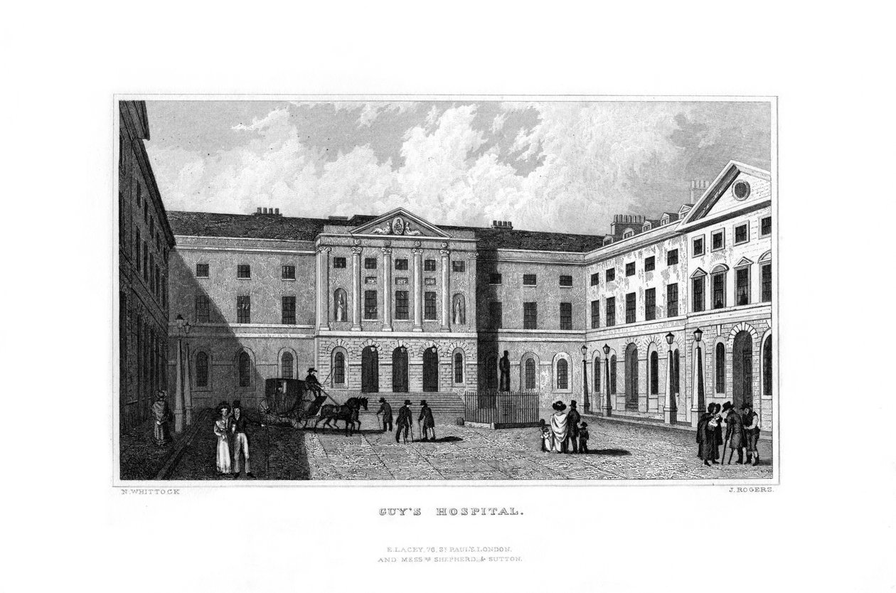 Hôpital de Guy, Southwark, Londres, 1829 - J. Rogers