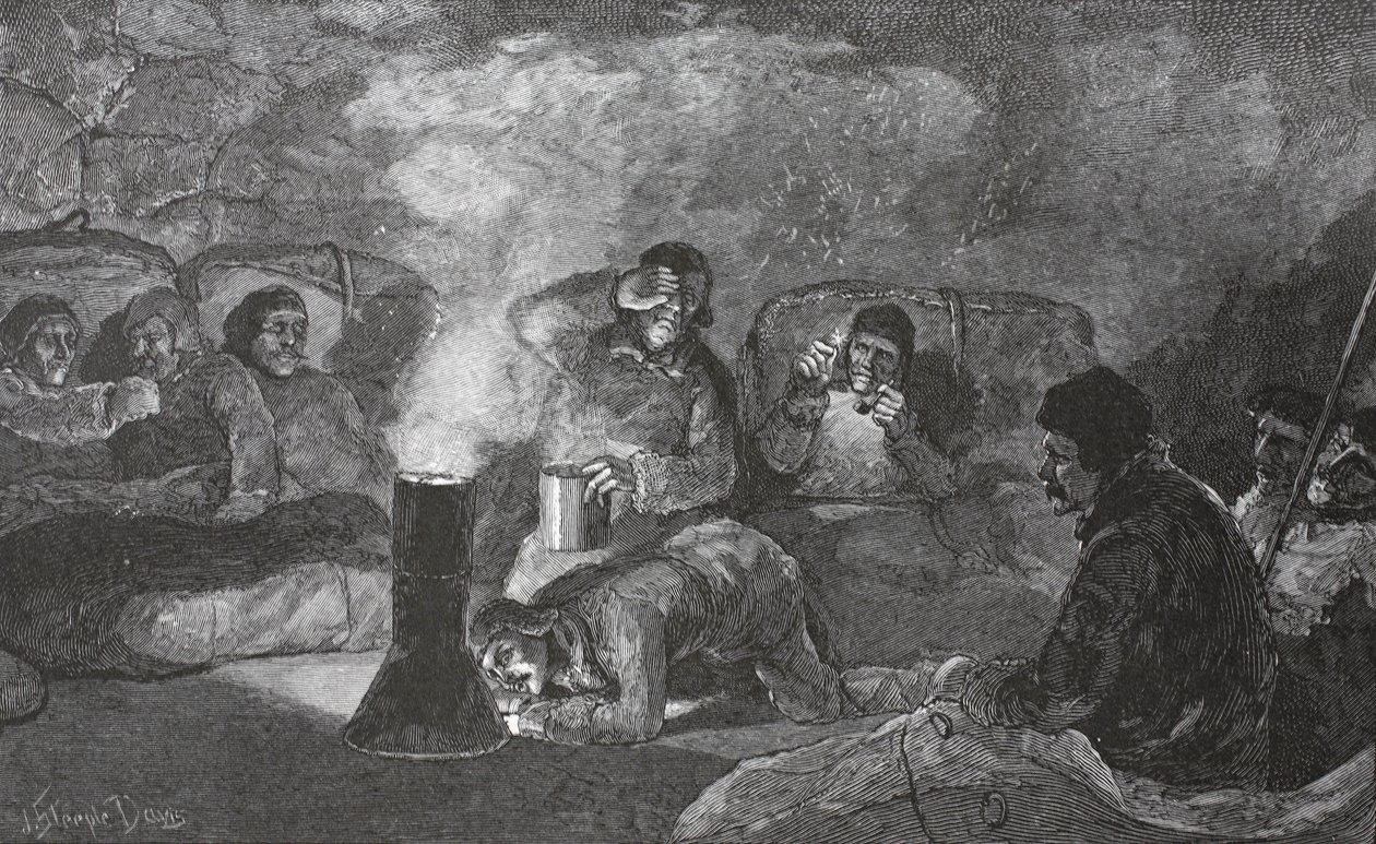 Intérieur de notre hutte d