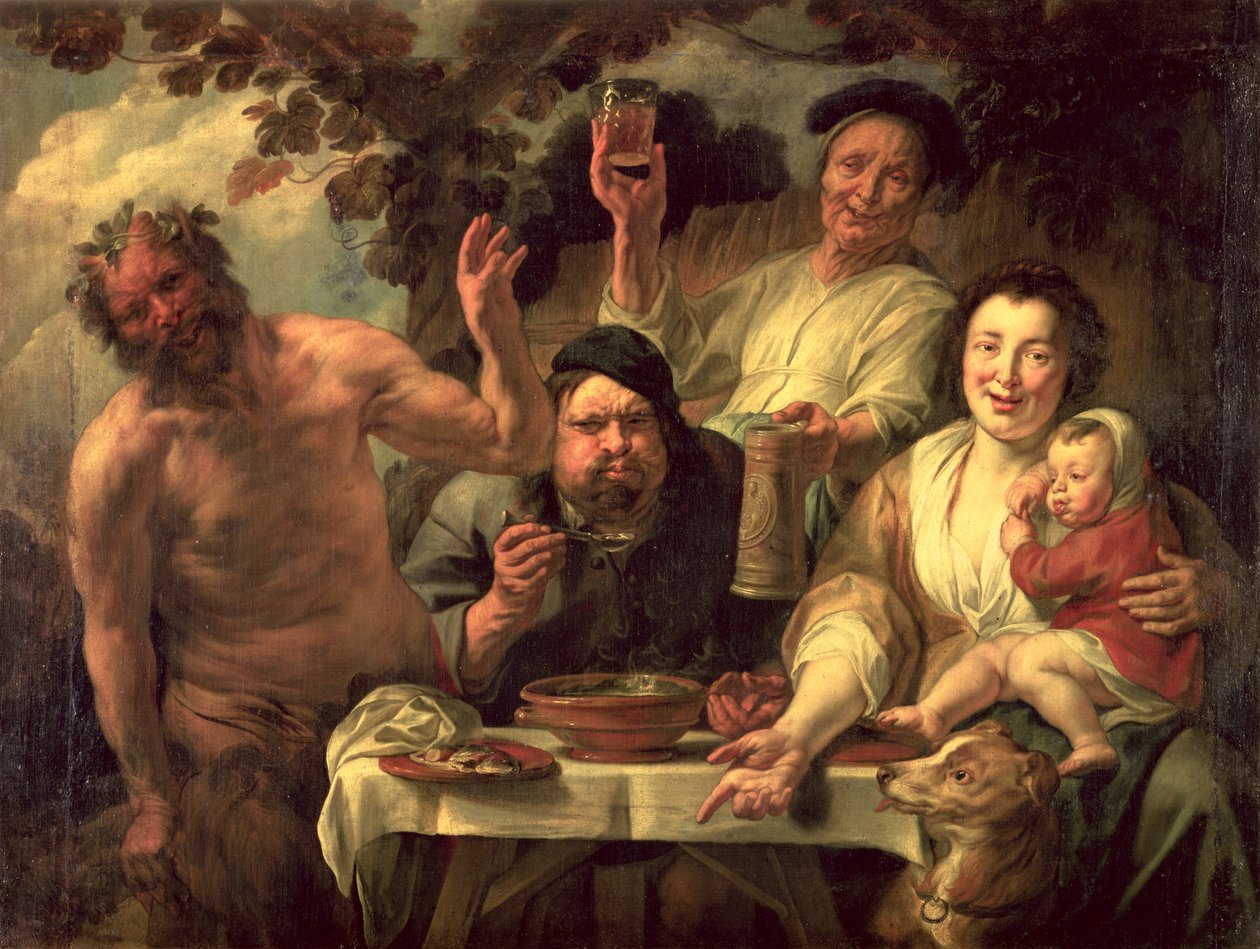 Le Satyre et les paysans - Jacob Jordaens
