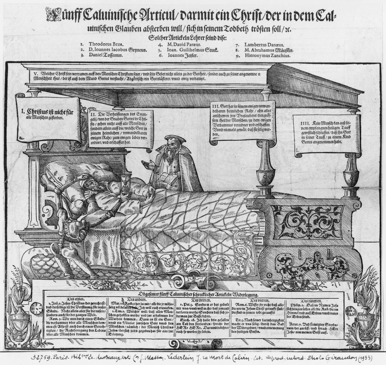 Jean Calvin sur son lit de mort - Jacob Lederlein