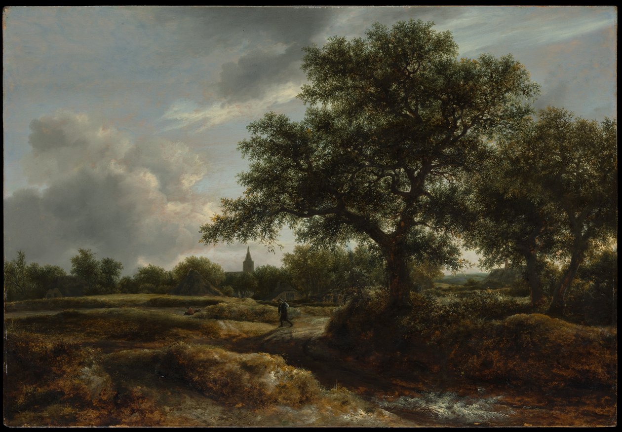 Paysage avec un village au loin - Jacob van Ruisdael