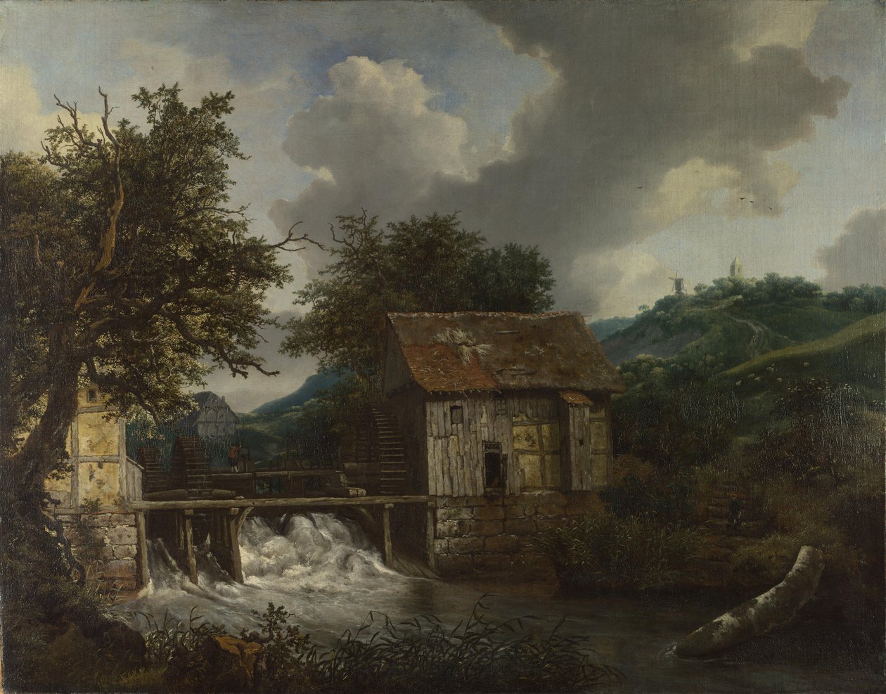 Deux moulins à eau et une écluse ouverte près de Singraven - Jacob van Ruisdael