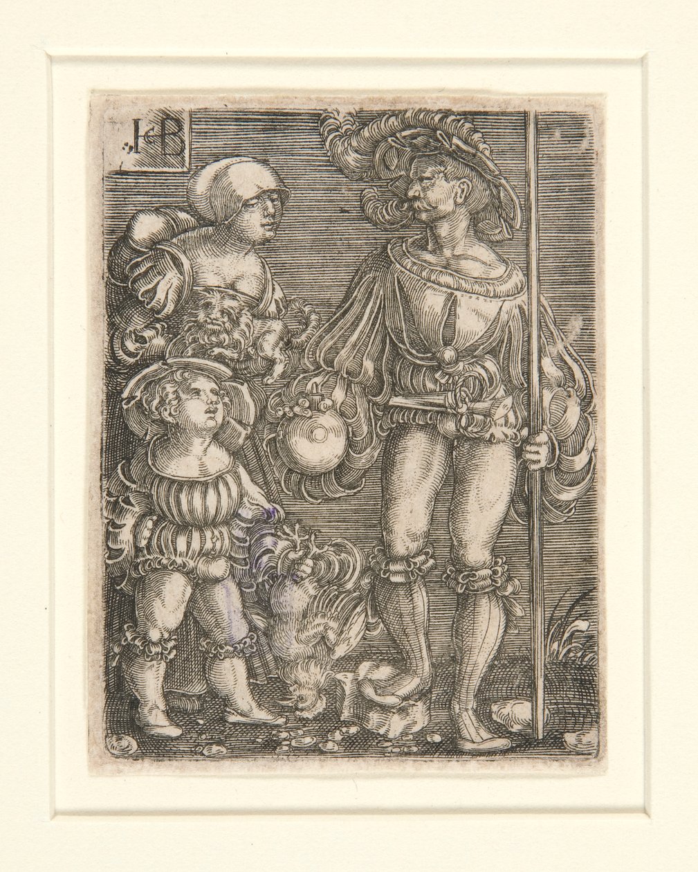 Soldat de pied avec femme et enfant - Jacob Binck