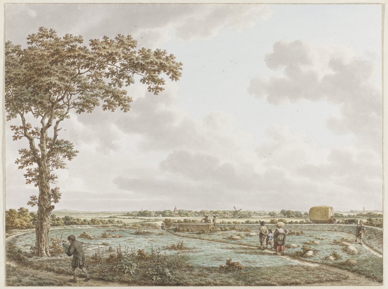 Le Tafelberg dans le paysage, vu depuis le cimetière Saint-Jean à Laren - Jacob  Cats