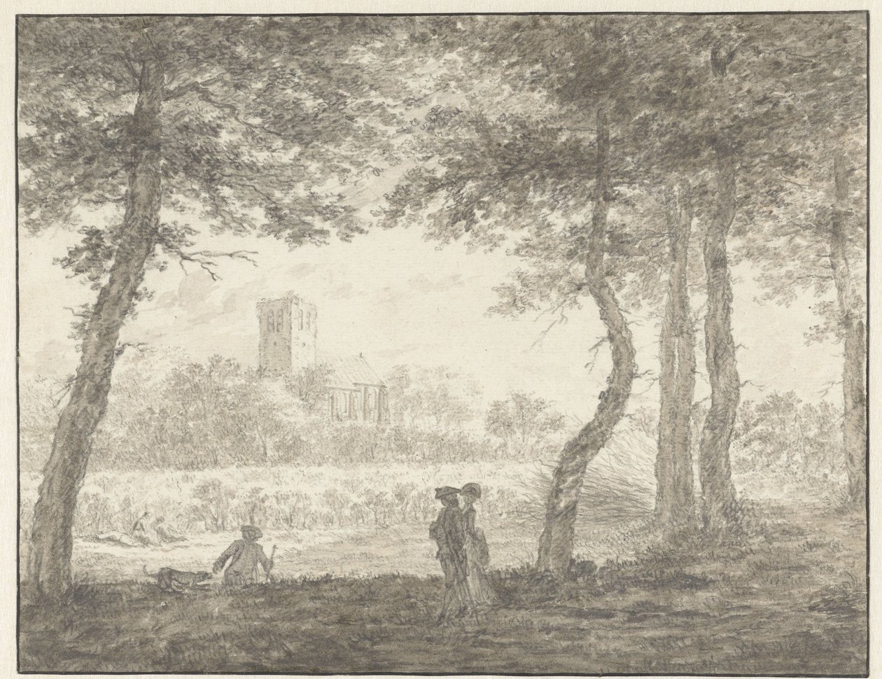 Muiderberg, vu de la Hooge Weg - Jacob  Cats
