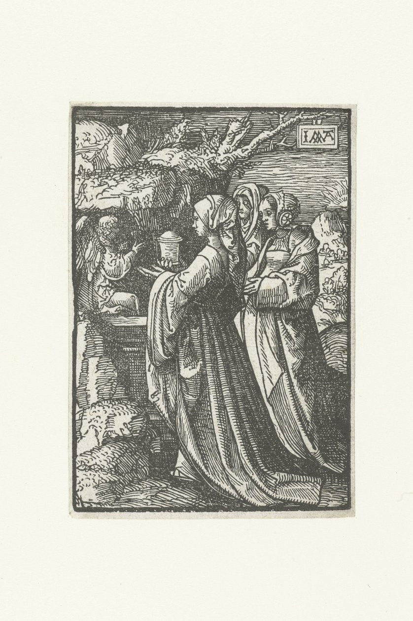 Les trois Marie au tombeau vide (De Kleine Passie) - Jacob Cornelisz van Oostsanen