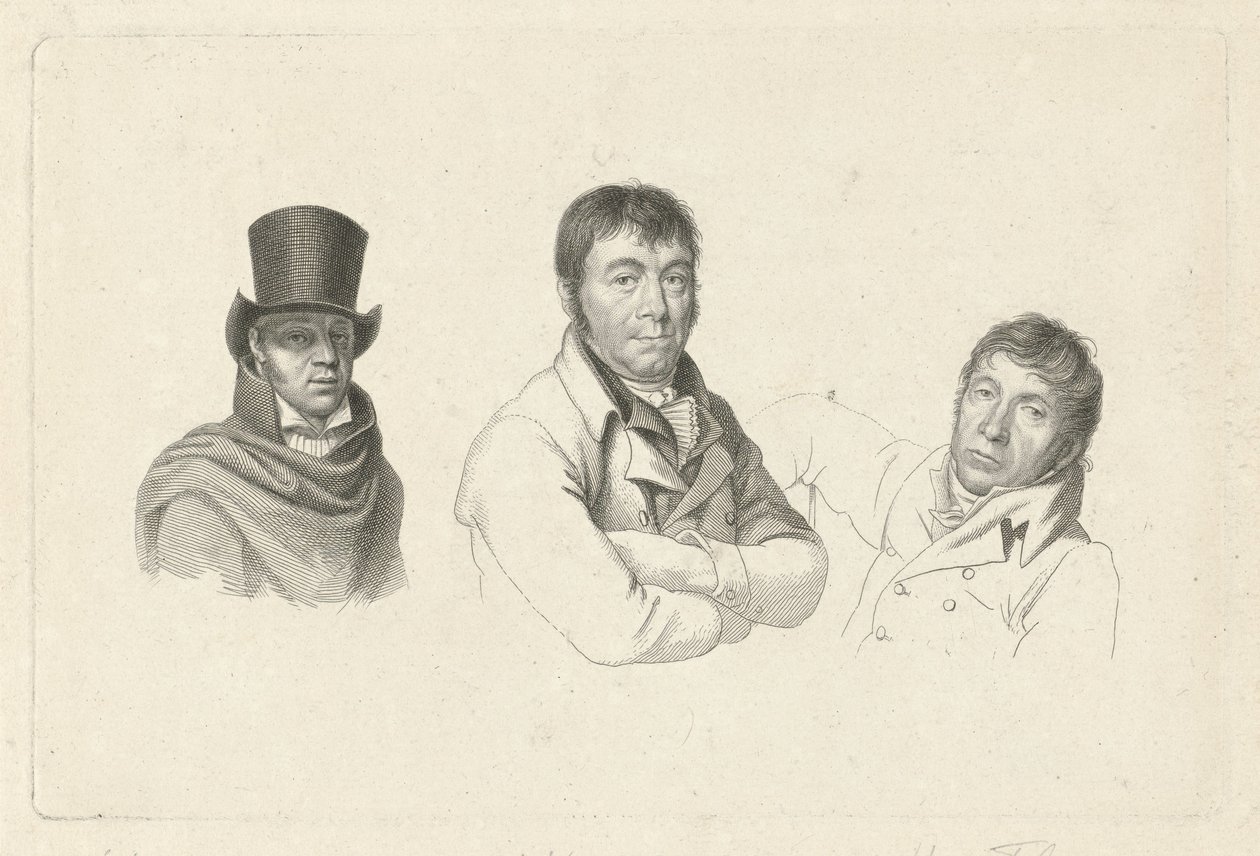 Portraits de Jan Kamphuysen, Dirk Versteegh et Hendrik de Flines - Jacob Ernst Marcus