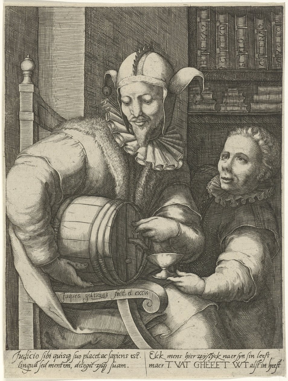 Bouffon avec tonneau de vin - Jacob Goltzius (II)