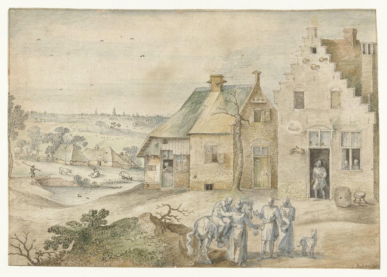 Paysage avec le Bon Samaritain - Jacob Grimmer