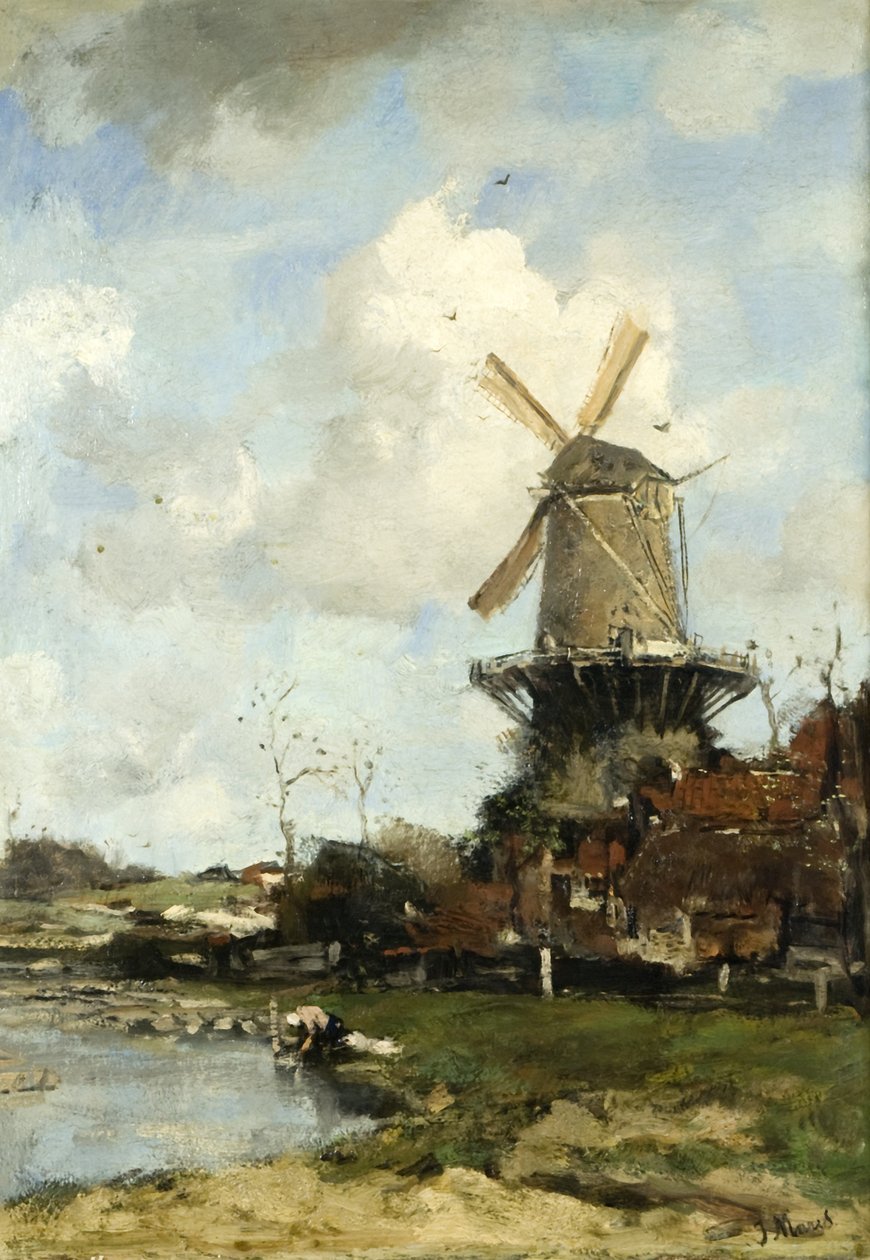 Le Moulin, paysage hollandais, c.1880 - Jacob Henricus or Hendricus Maris