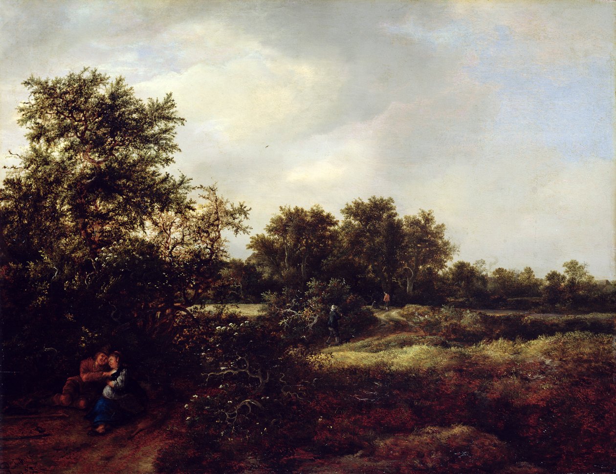 Paysage de dunes avec des amoureux, 1647 - Jacob van Ruisdael