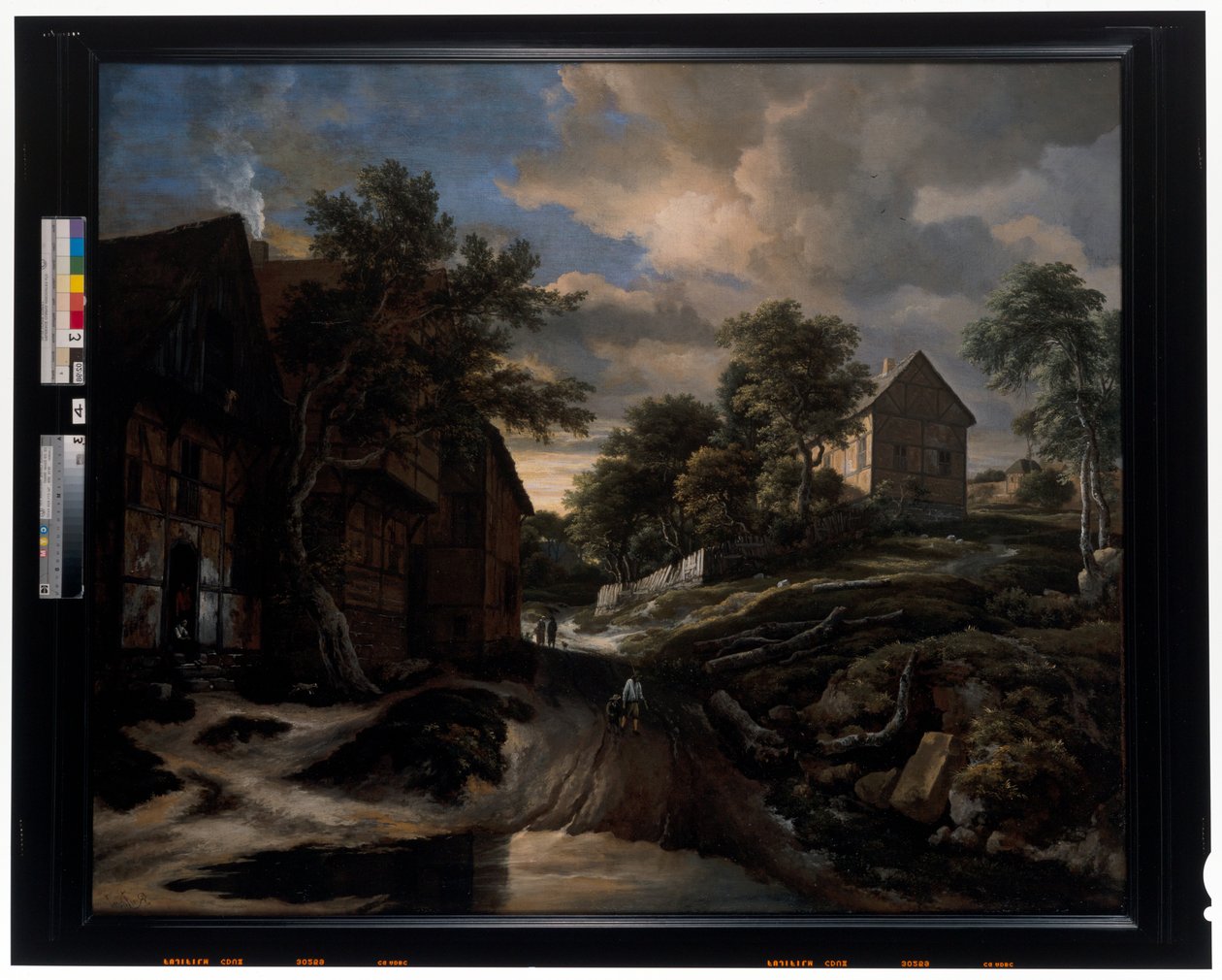Paysage avec maisons à colombages - Jacob Isaaksz. or Isaacksz. van Ruisdael