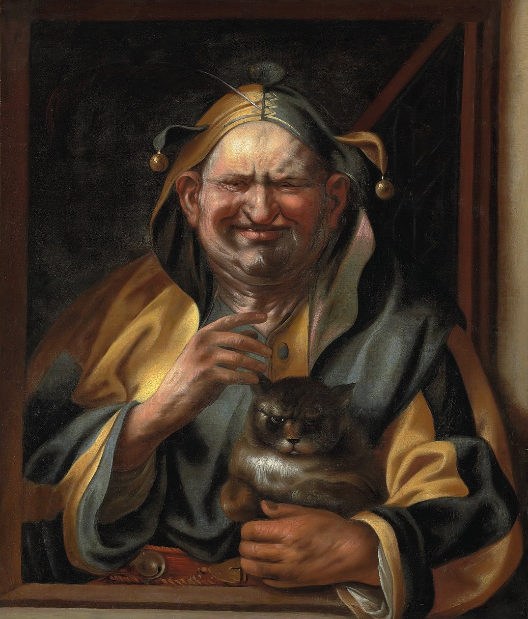Un bouffon avec un chat - Jacob Jordaens