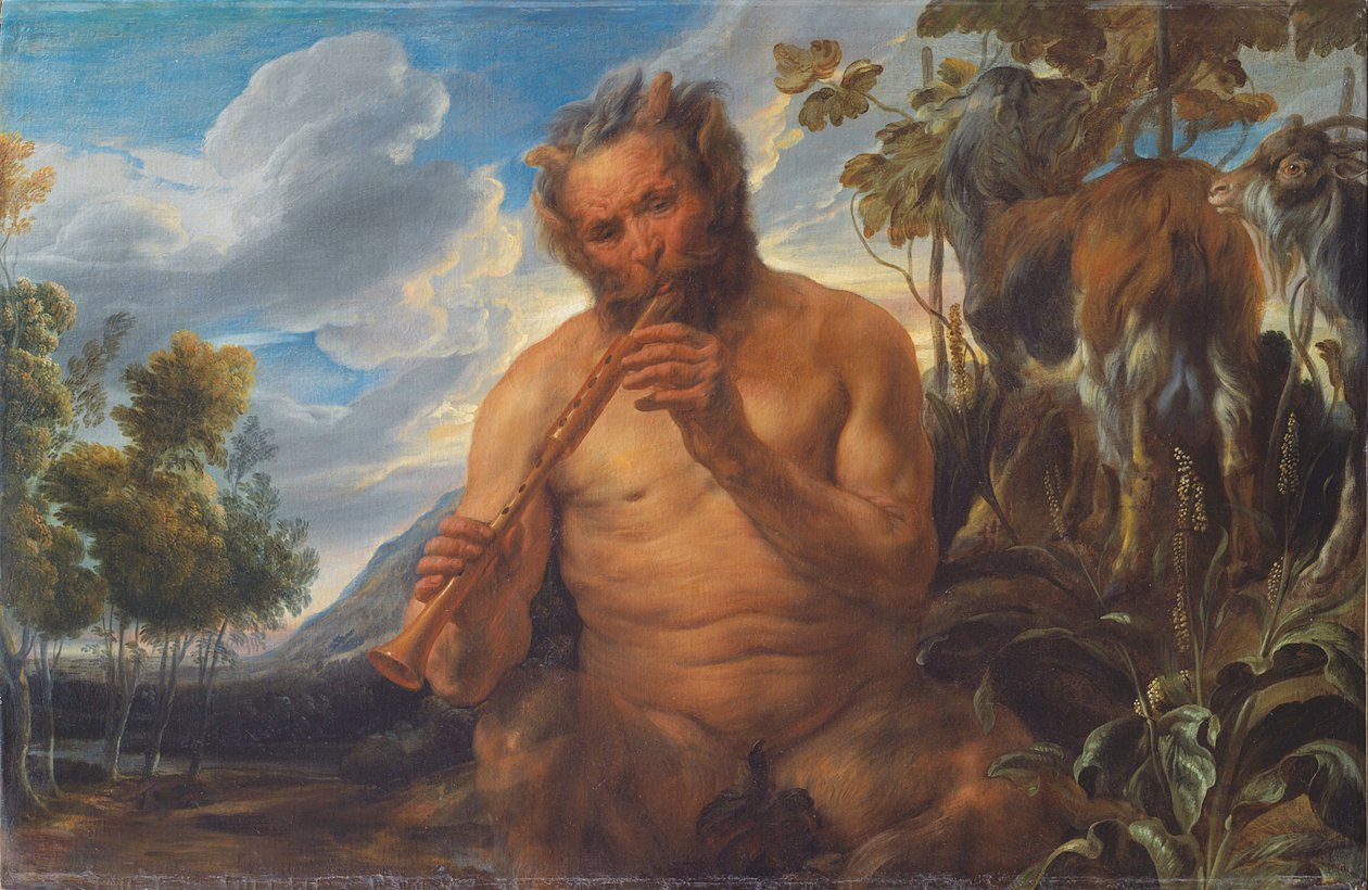 Satyre jouant de la pipe (L