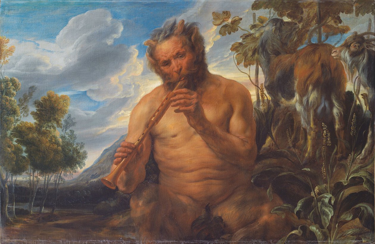 Satyre jouant de la flûte Enfance de Jupiter, vers 1639 - Jacob Jordaens