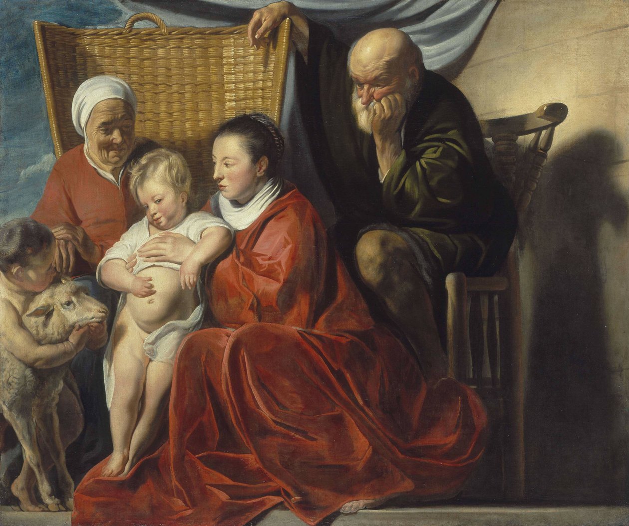 La Sainte Famille avec Anne et le jeune Jean - Jacob Jordaens