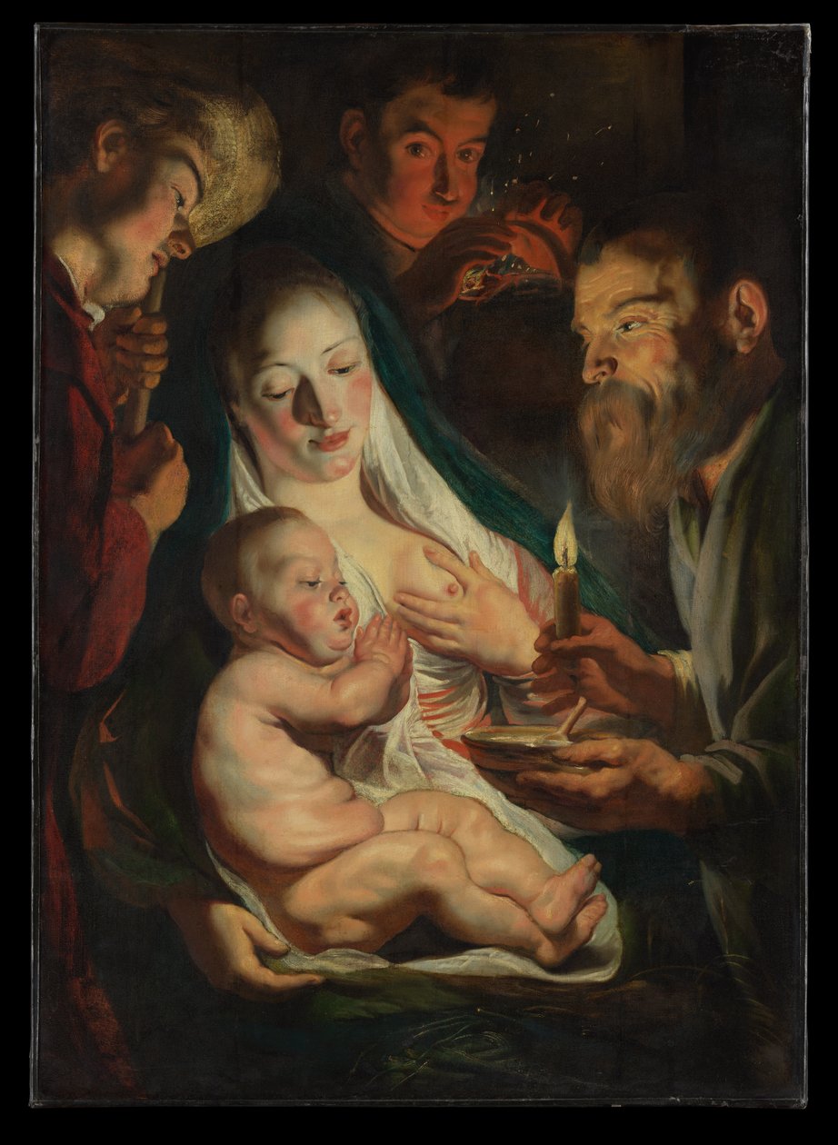 La Sainte Famille avec des bergers - Jacob Jordaens