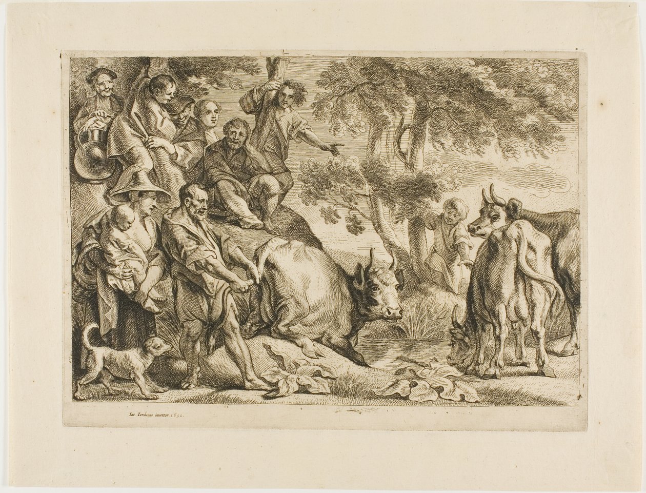 Le maître tire la vache du fossé par la queue - Jacob Jordaens