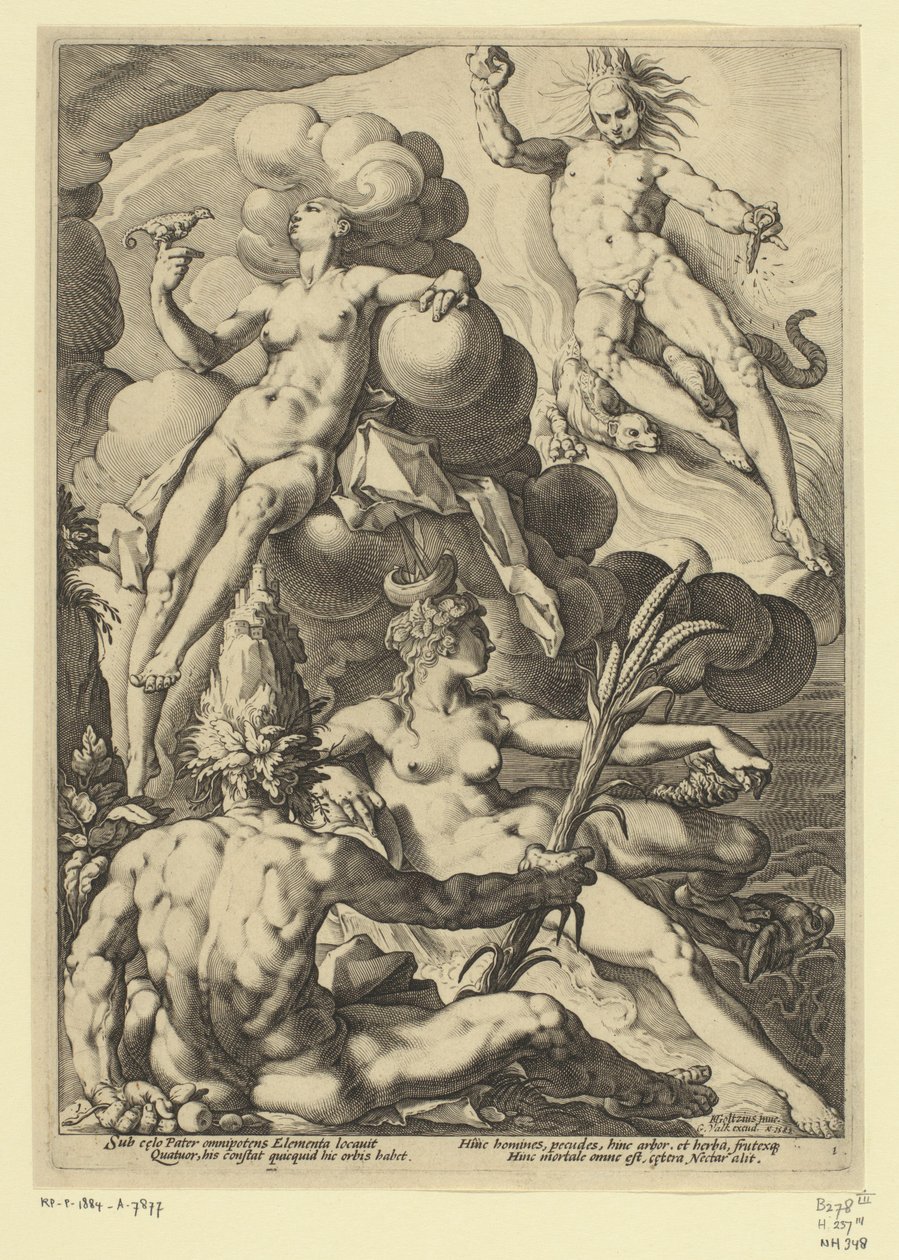 Les quatre éléments, Représentations mythologiques et allégoriques (titre de la série) - Jacob Matham (attributed to)