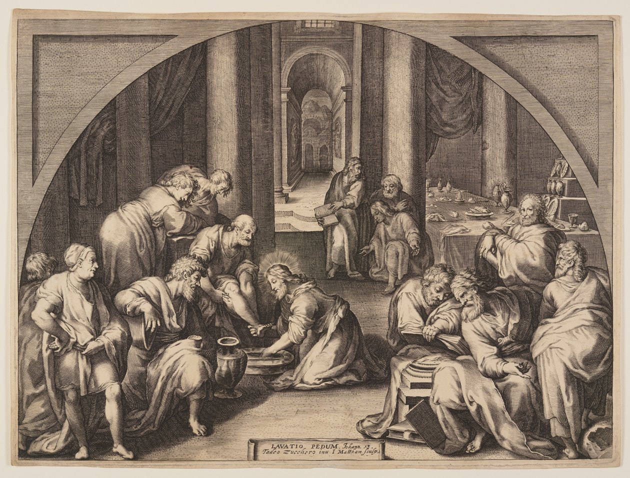 Le Christ lave les pieds des apôtres - Jacob Matham