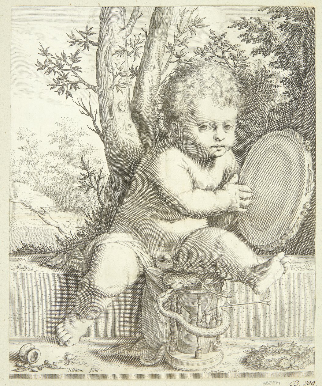 Un enfant jouant du tambourin - Jacob Matham