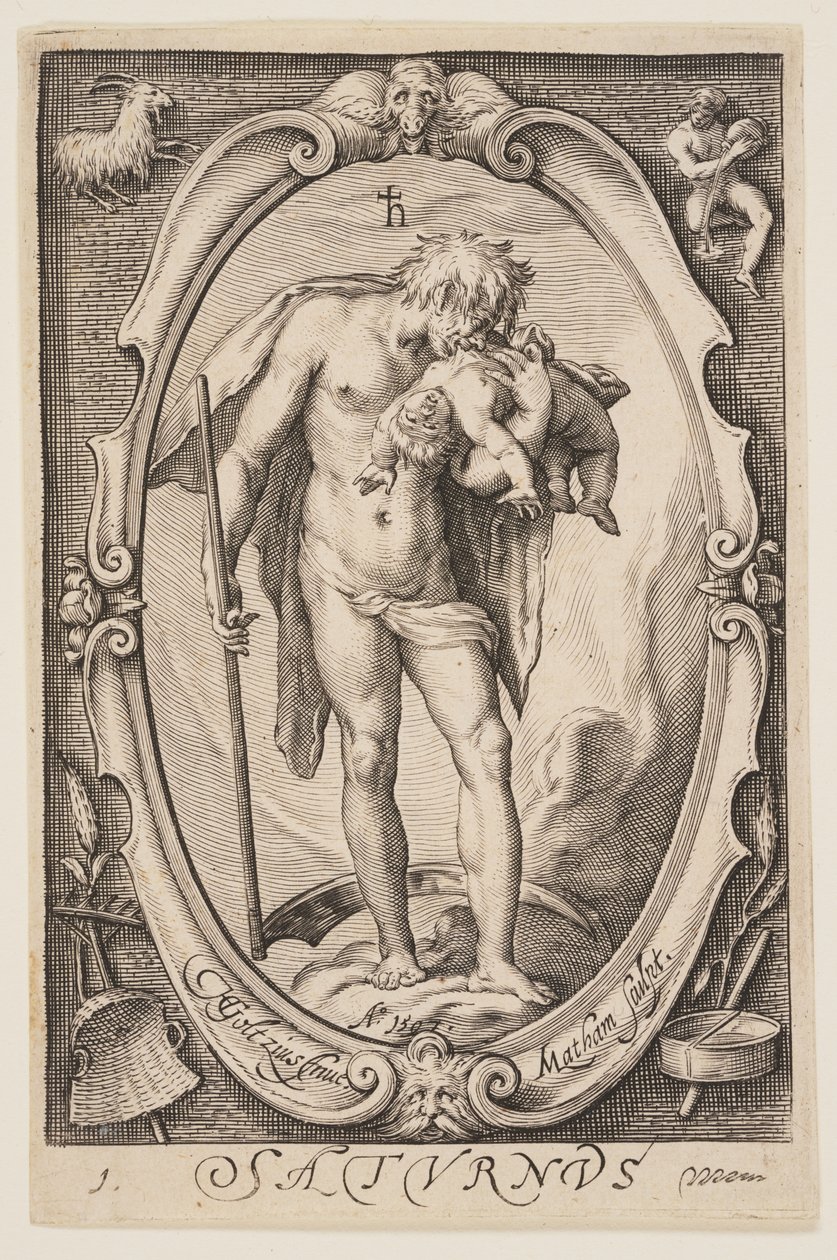 Saturnus (Saturne), extrait des Sept Planètes - Jacob Matham