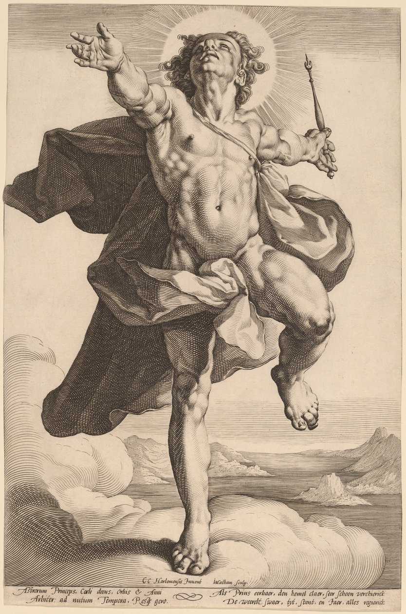 Apollon en tant que Sol - Jacob Matham, after Cornelis Cornelisz van Haarlem