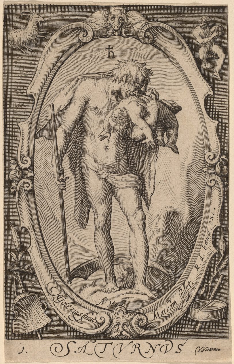 Saturne - Jacob Matham after Hendrik Goltzius