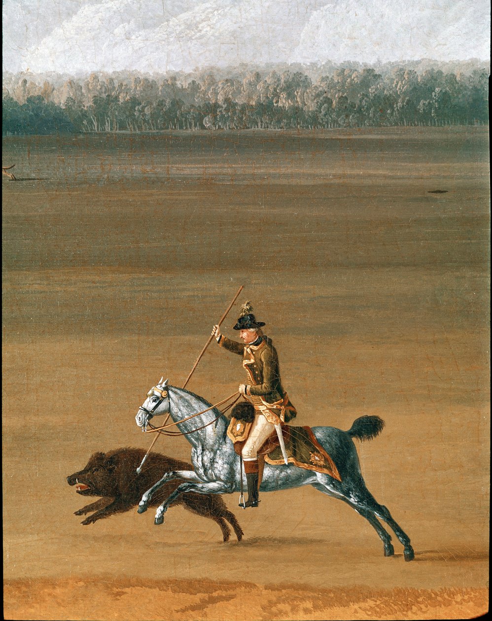 Ferdinand IV chassant le sanglier sur le domaine de Cassano (détail) - Jacob Philippe Hackert