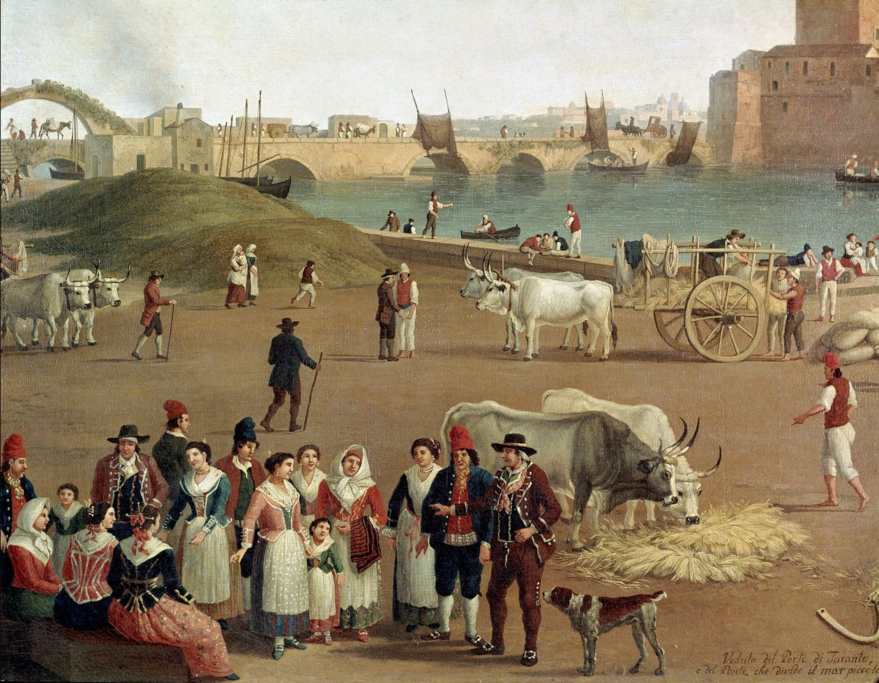 Vue sur le port de Tarente (détail) - Jacob Philippe Hackert