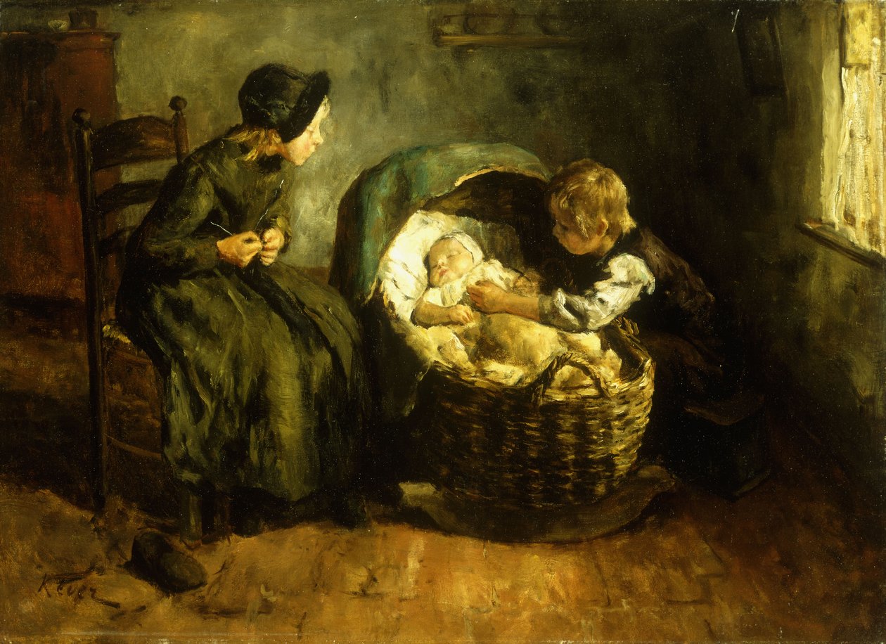 Surveiller le bébé | Jacob Simon Kever | Estampe d'art