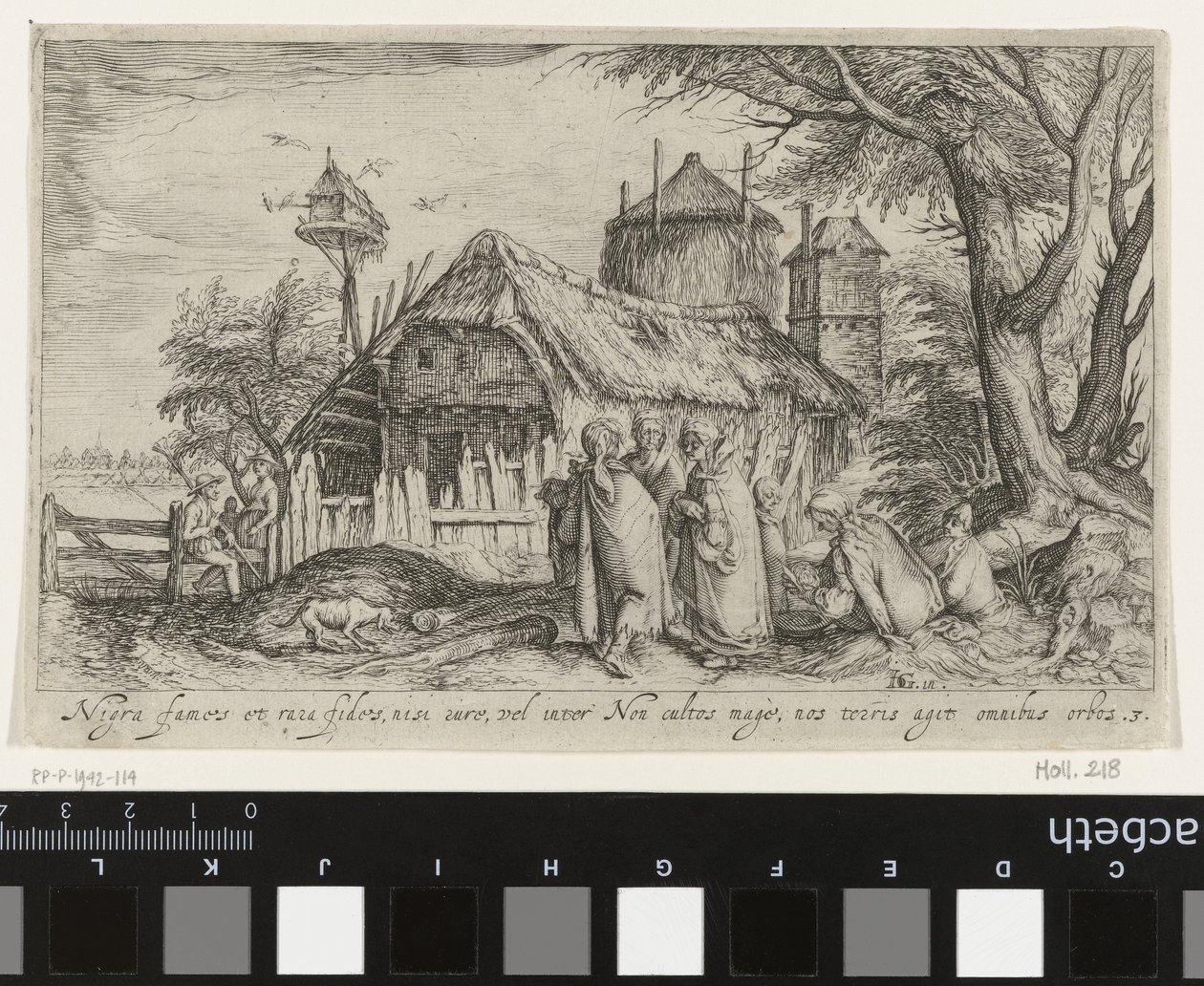 Paysage avec des Roms près d