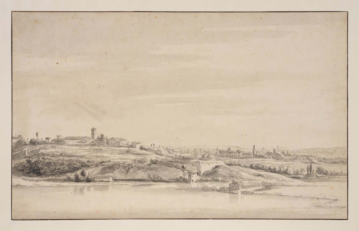 Vue près de Rome avec le Tibre - Jacob de Heusch