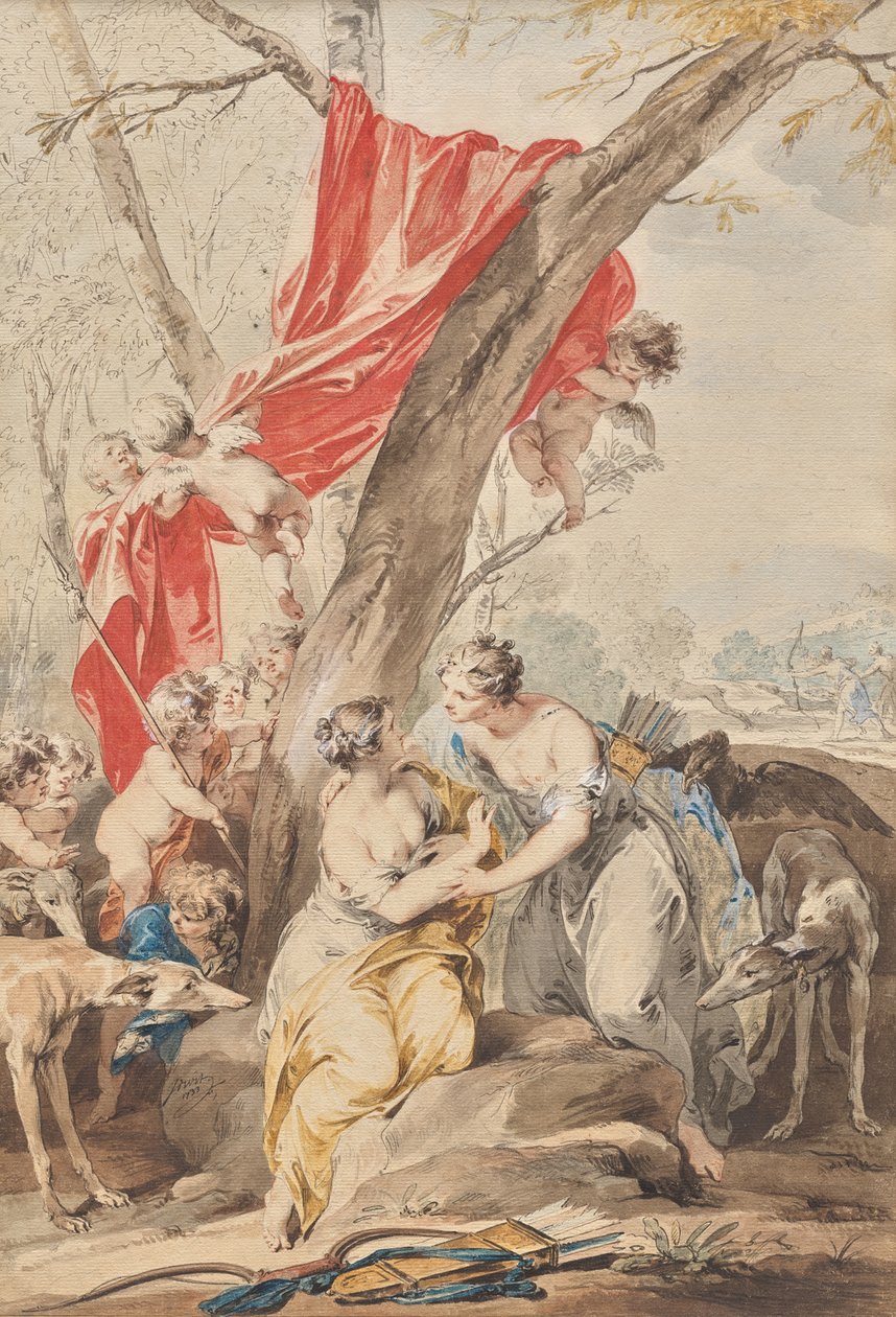 Jupiter (sous les traits de Diane) et Callisto - Jacob de Wit