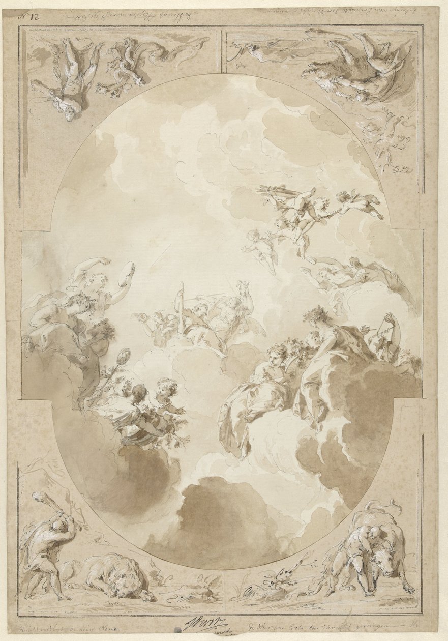 Projet pour une peinture de plafond avec l