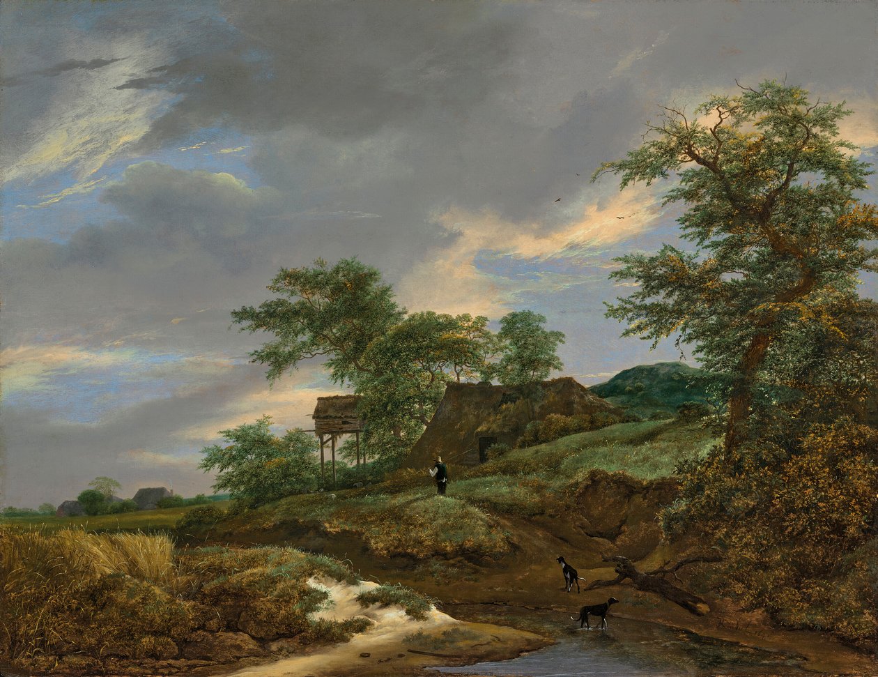 Paysage de dunes avec une maison et un pigeonnier - Jacob van Ruisdael