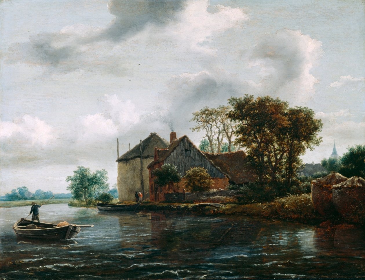 Ferme et Hayrick au bord d