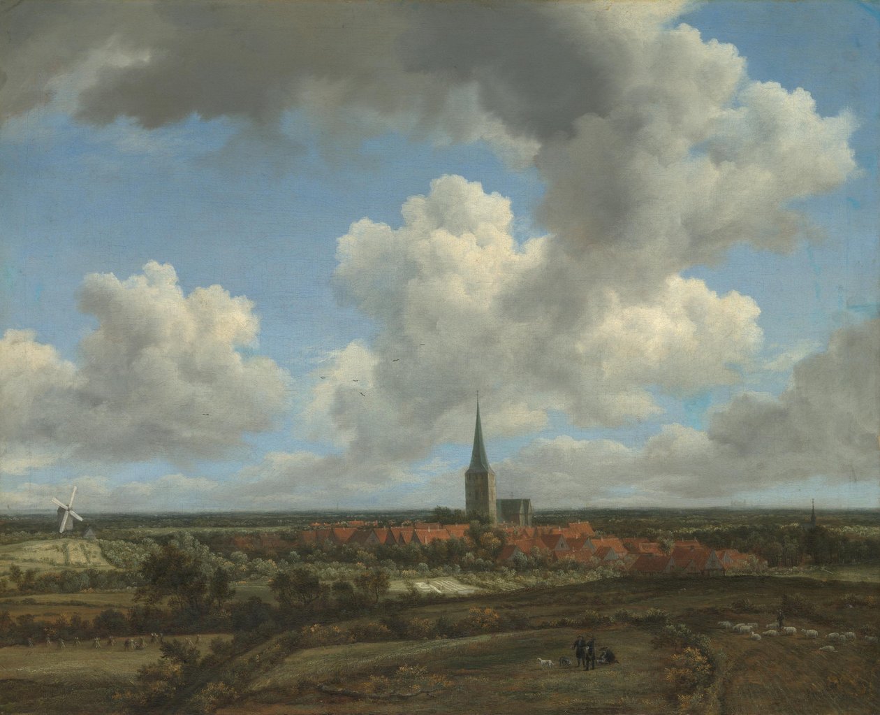 Paysage plat avec vue sur Ootmarsum (Overijssel) - Jacob van Ruisdael