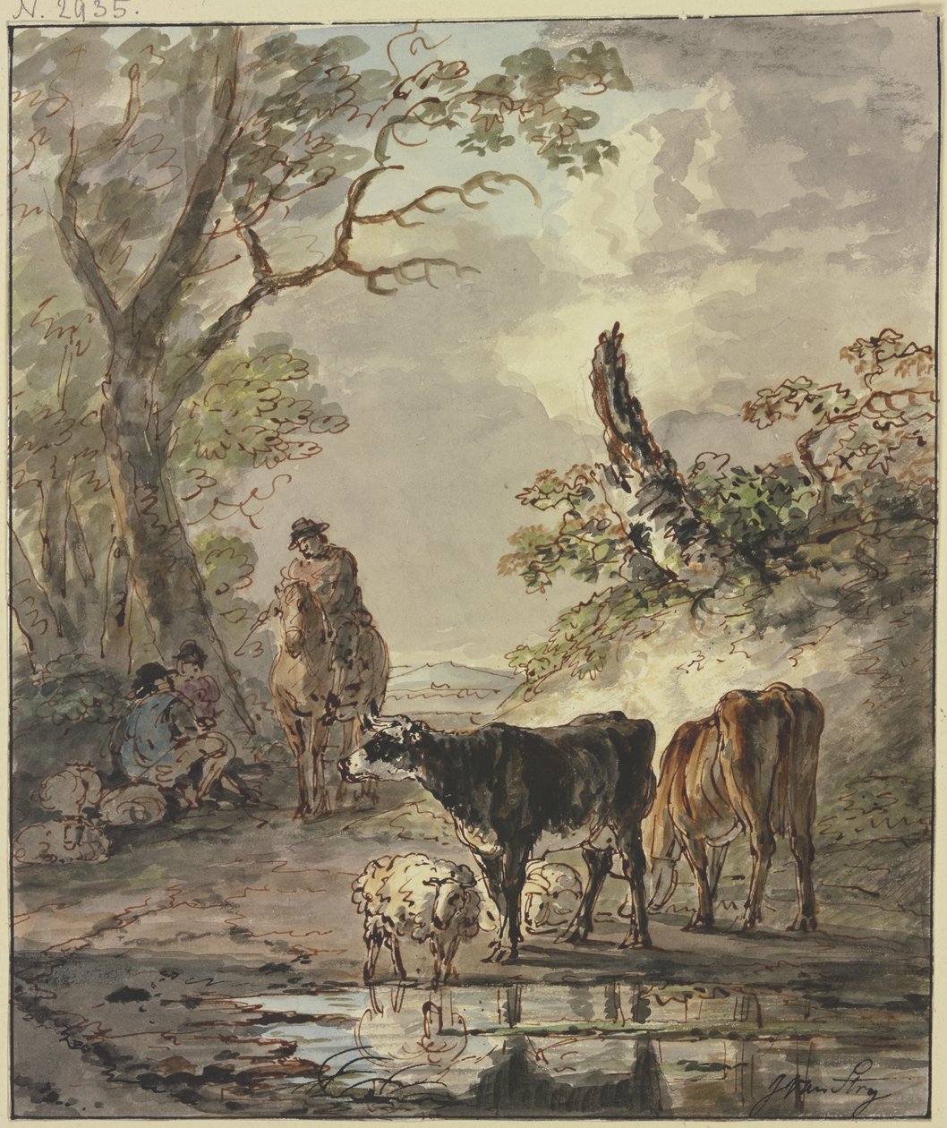 Bergers au repos près d