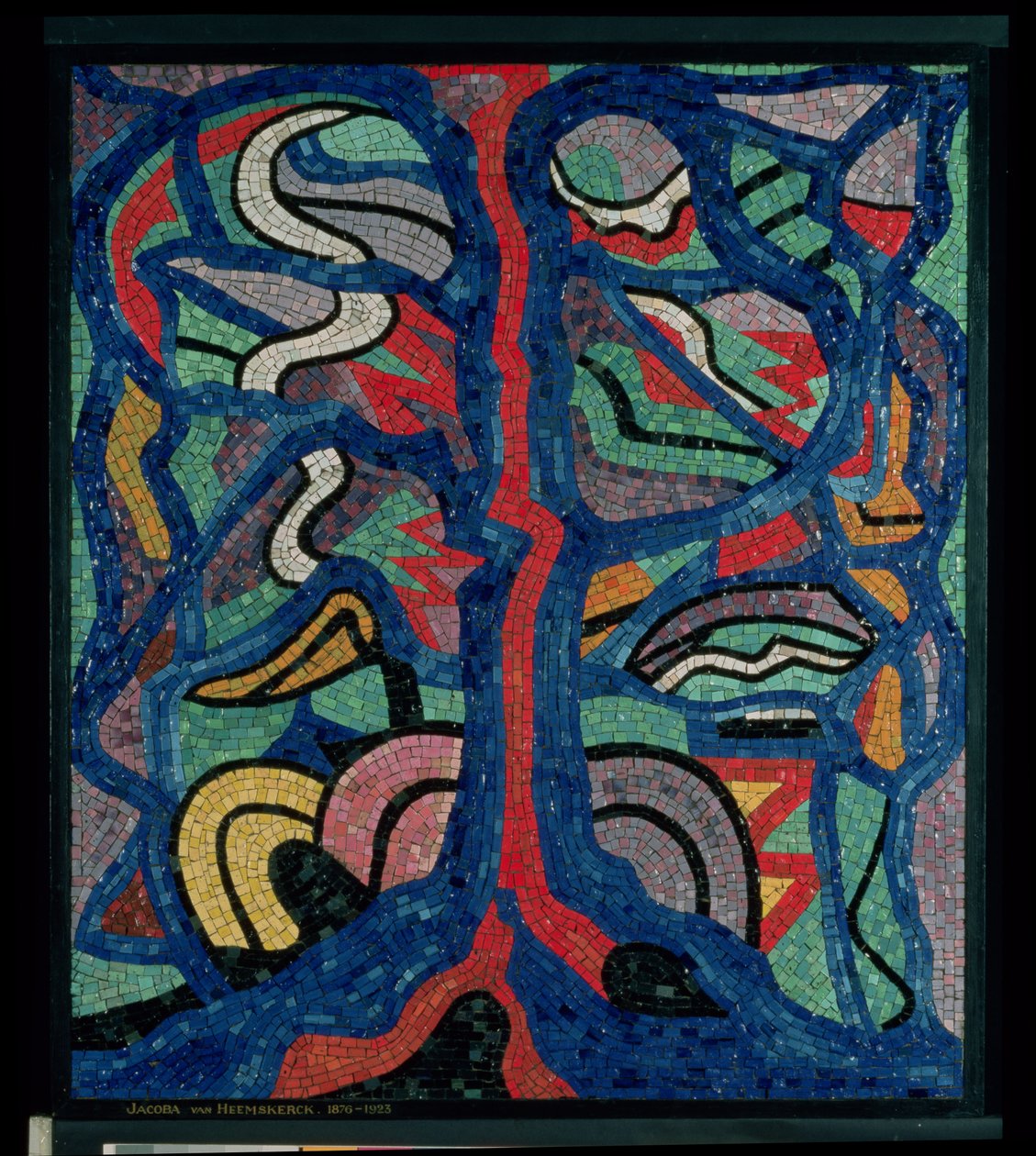 Arbre, composition en rouge, noir, bleu et jaune - Jacoba Berendina van Heemskerck van Beest