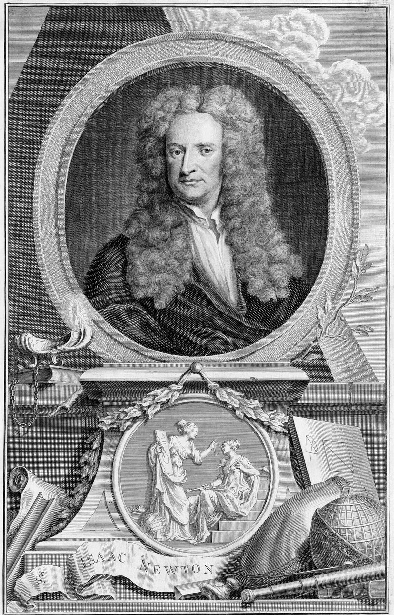 Isaac Newton 1642-1727, mathématicien, astronome et physicien anglais, 1738 - Jacobus Houbraken