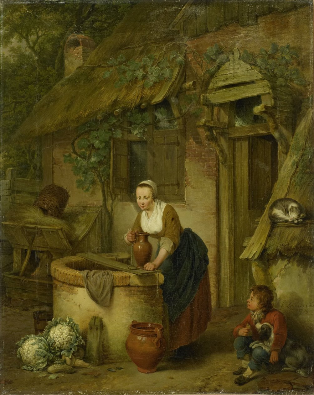 Femme puisant de l