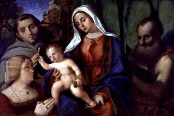 Sacra Conversazione avec un donateur - Jacopo (c.1480 1528) Palma