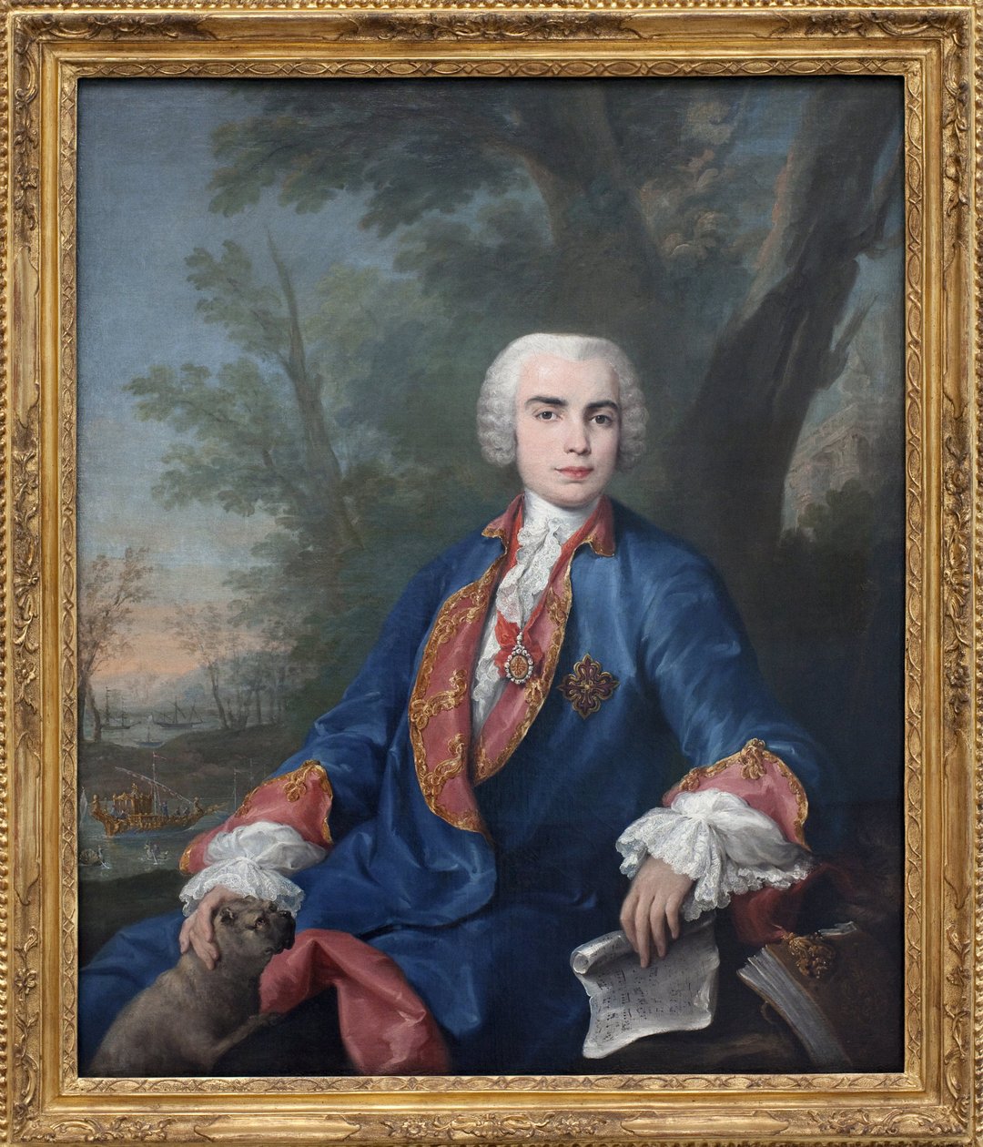 Le soprano castrat Carlo Broschi, dit Farinelli (1705-1782). Le chanteur porte la médaille de l