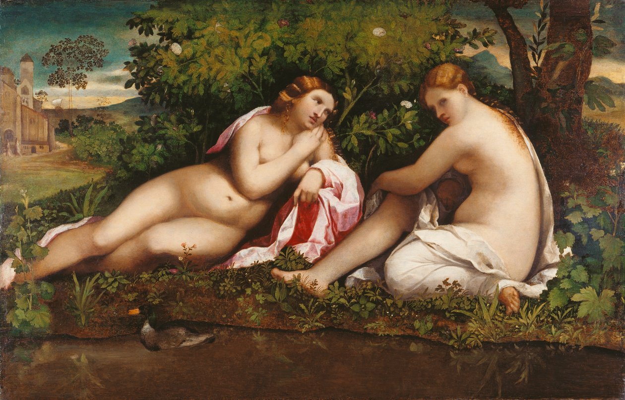 Deux Nymphes au Repos Jupiter et Callisto, vers 1520 - Jacopo Palma il Vecchio the Elder