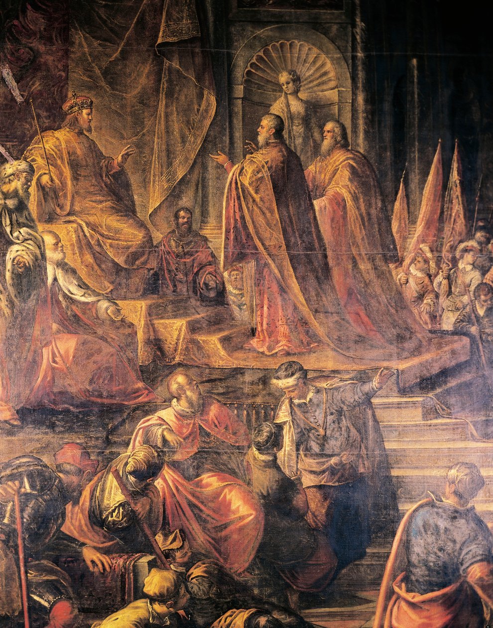 Ambassadeurs du pape et Vénitiens plaidant en vain pour la paix avec Barberousse, par Jacopo Tintoretto (1519-1594) et son atelier, Grande Salle du Conseil, Palais des Doges, Venise, Italie - Jacopo Robusti Tintoretto