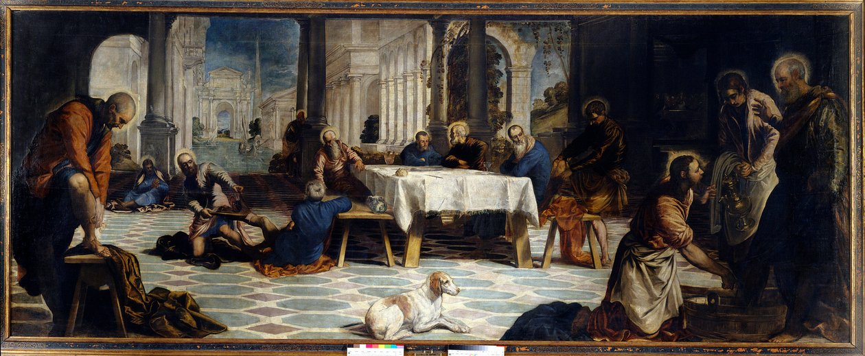 Jésus-Christ lavant les pieds de ses disciples. Peinture par Jacopo Robusti dit Le Tintoret - Jacopo Robusti Tintoretto
