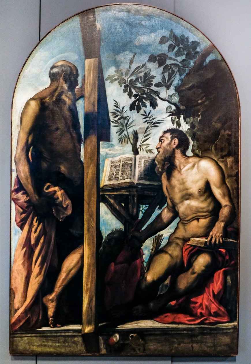 Saint André et Saint Jérôme, vers 1551-52 (huile sur toile) - Jacopo Robusti Tintoretto